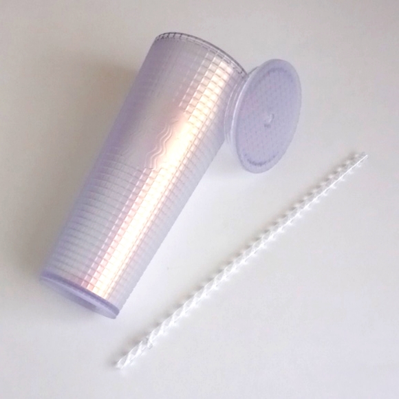 Beautiful Iridescent Unicorn Soft Touch Grid Starbucks 24oz Cold Cup Tumbler - Picture 9 of 16